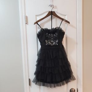Pearl Georgina Chapman Ruffle Dress with bedazzle